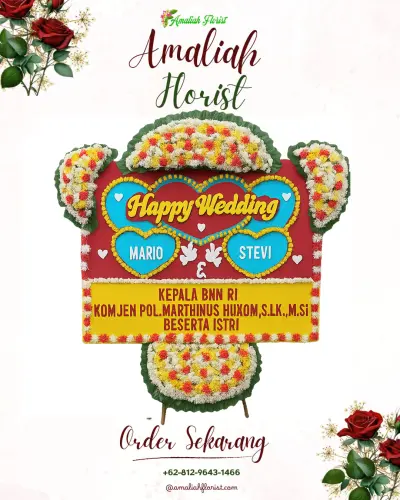 Karangan Papan Bunga Pernikahan di Kebonpedes